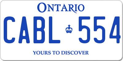 ON license plate CABL554