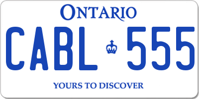 ON license plate CABL555