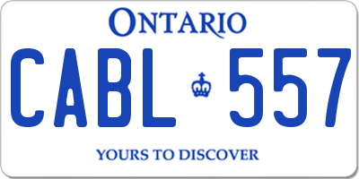 ON license plate CABL557