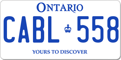 ON license plate CABL558