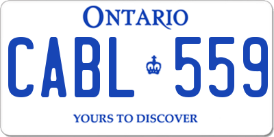 ON license plate CABL559