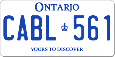 ON license plate CABL561