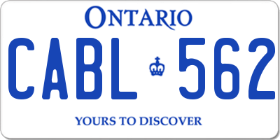 ON license plate CABL562