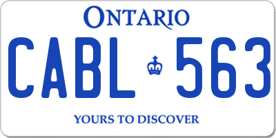 ON license plate CABL563