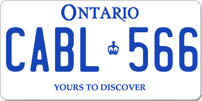 ON license plate CABL566