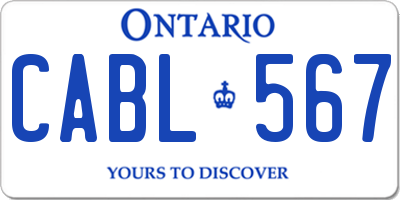 ON license plate CABL567