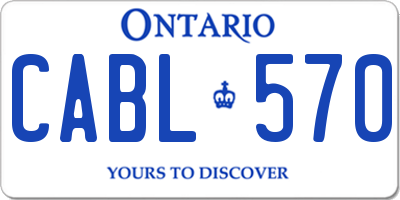 ON license plate CABL570