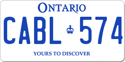 ON license plate CABL574