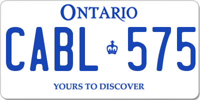 ON license plate CABL575