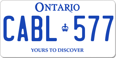 ON license plate CABL577