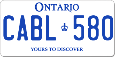 ON license plate CABL580