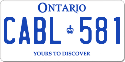 ON license plate CABL581