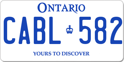 ON license plate CABL582