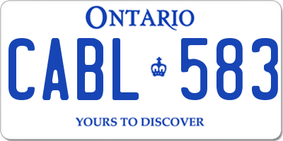 ON license plate CABL583