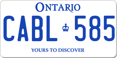 ON license plate CABL585