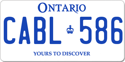 ON license plate CABL586