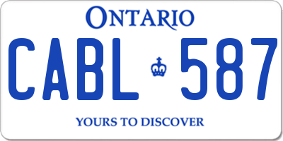 ON license plate CABL587