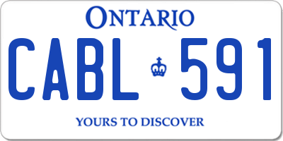 ON license plate CABL591