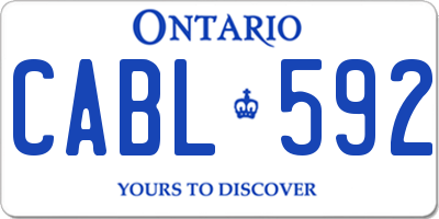 ON license plate CABL592