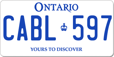 ON license plate CABL597