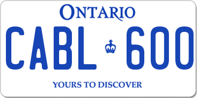 ON license plate CABL600