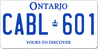 ON license plate CABL601