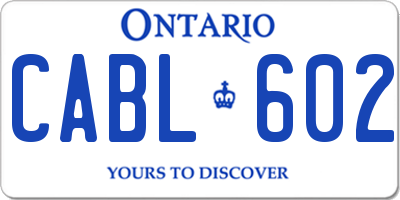 ON license plate CABL602