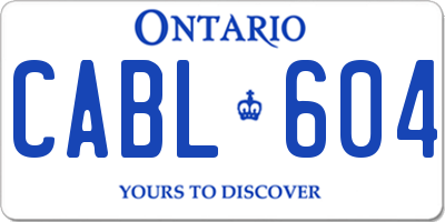 ON license plate CABL604