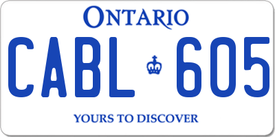 ON license plate CABL605