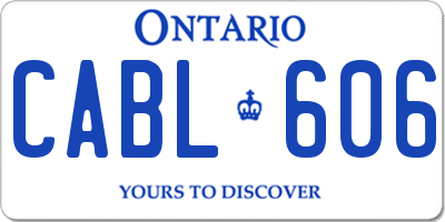 ON license plate CABL606