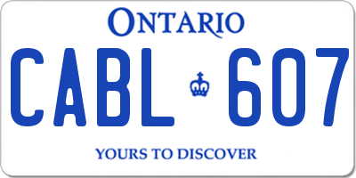 ON license plate CABL607