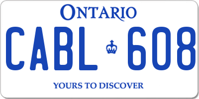 ON license plate CABL608