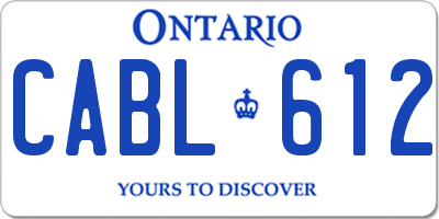 ON license plate CABL612