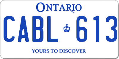 ON license plate CABL613