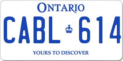 ON license plate CABL614