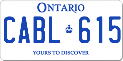 ON license plate CABL615