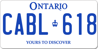 ON license plate CABL618