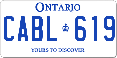 ON license plate CABL619