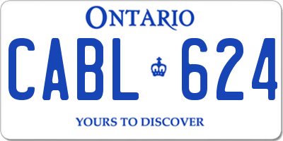 ON license plate CABL624