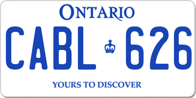 ON license plate CABL626