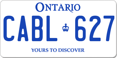 ON license plate CABL627