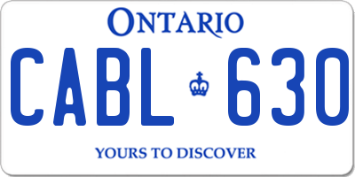 ON license plate CABL630