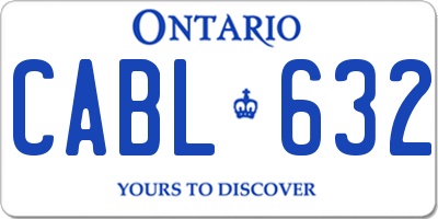 ON license plate CABL632