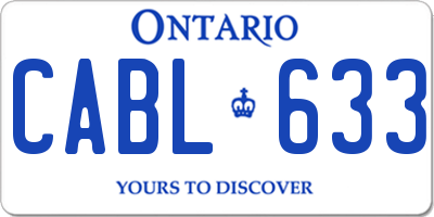 ON license plate CABL633