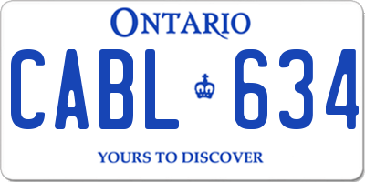 ON license plate CABL634