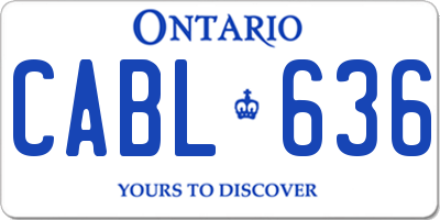 ON license plate CABL636