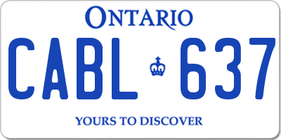 ON license plate CABL637