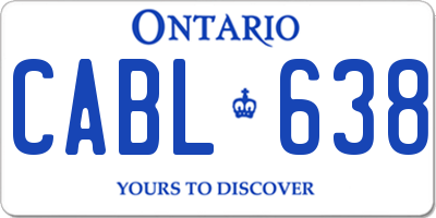 ON license plate CABL638