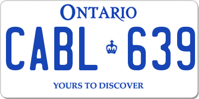 ON license plate CABL639