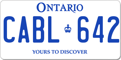 ON license plate CABL642